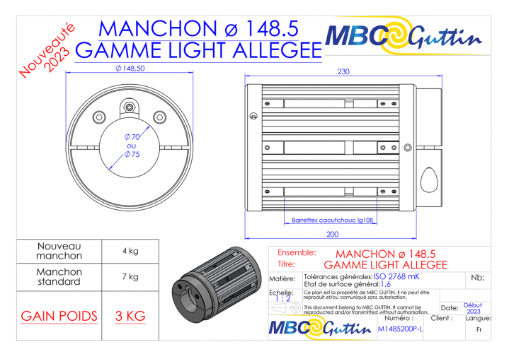 manchons allégés